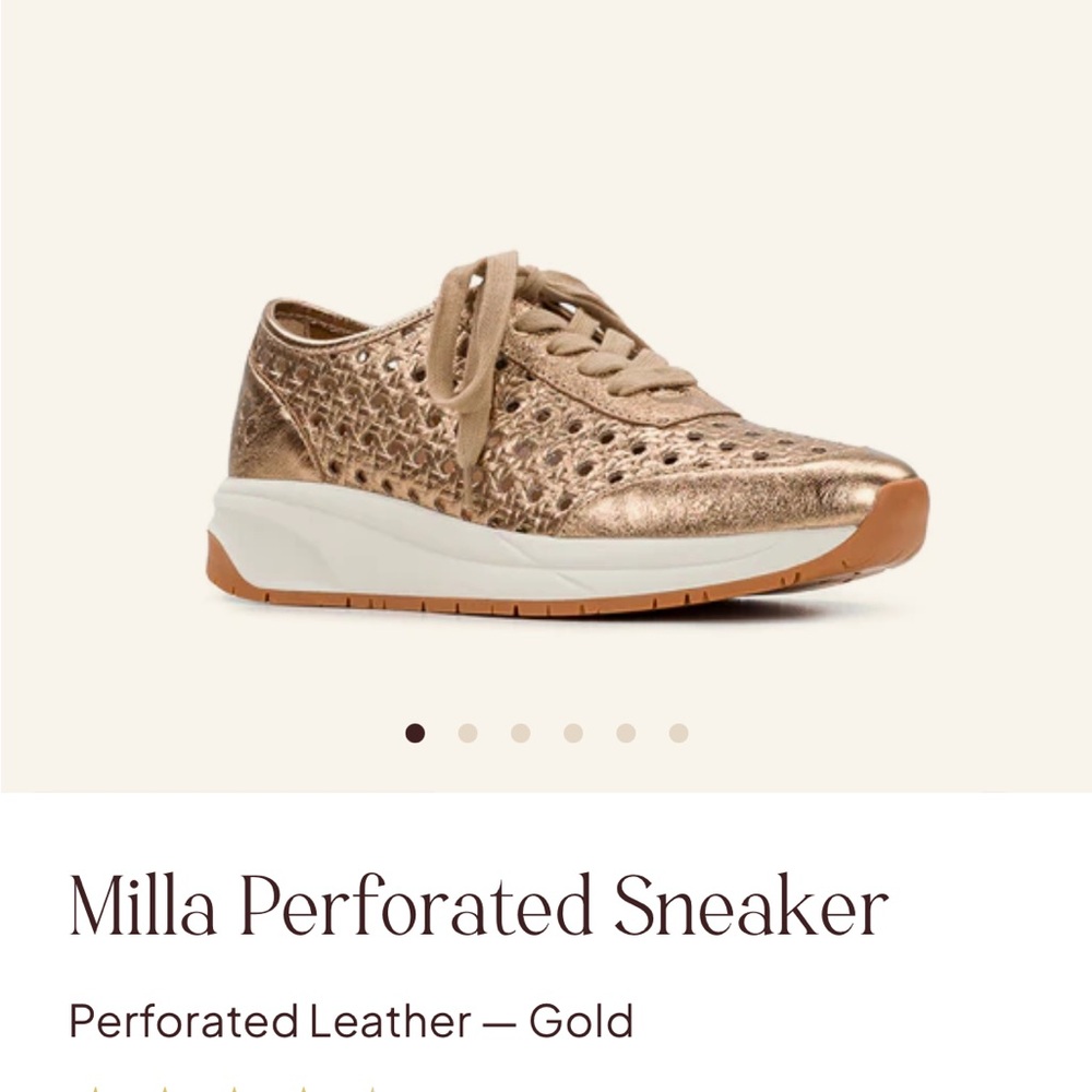 NWT Patricia Nash Gold Perforated Sneakers